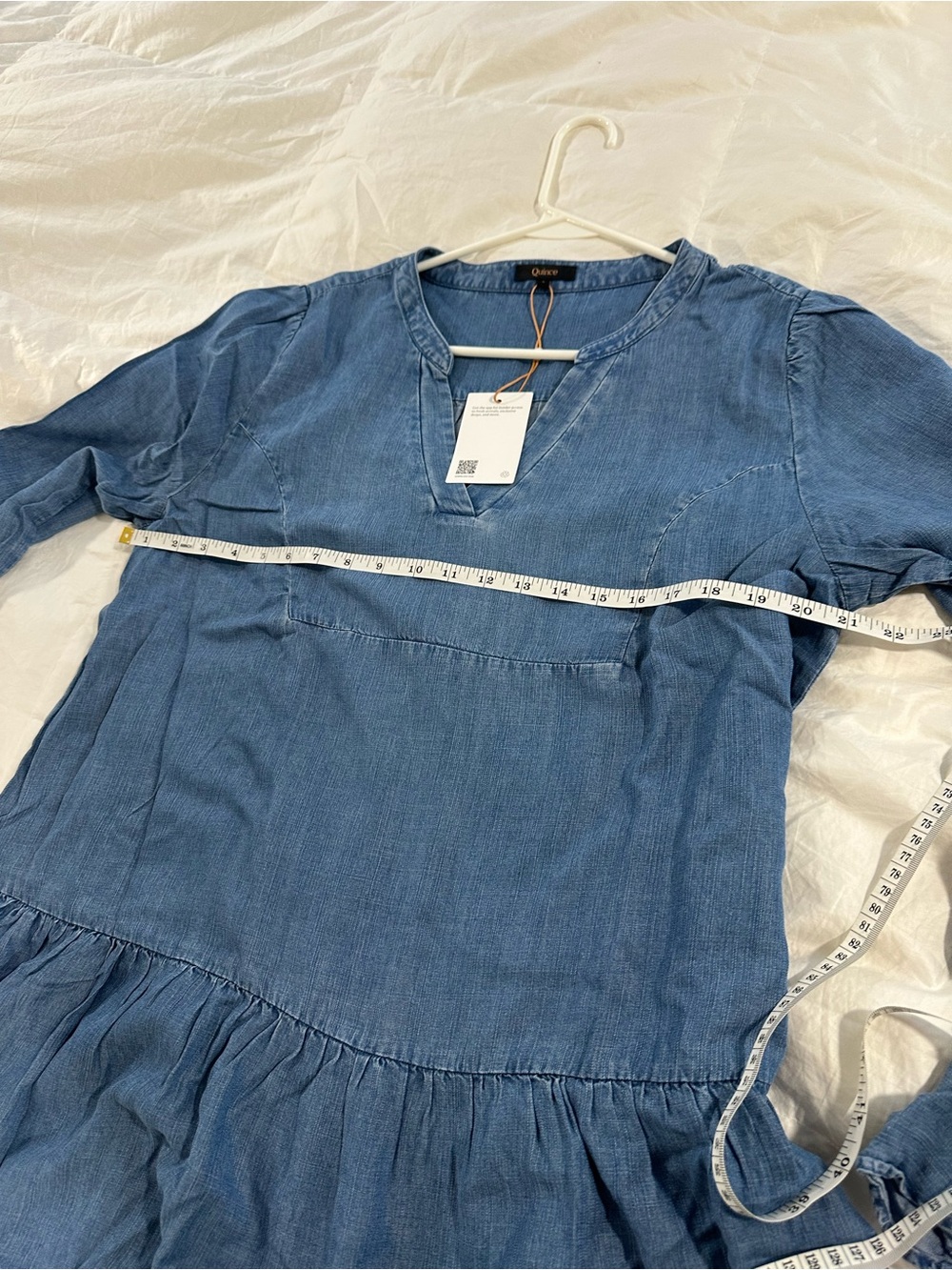 Quince Chambray Tiered Babydoll Dress - Picture 5 of 9